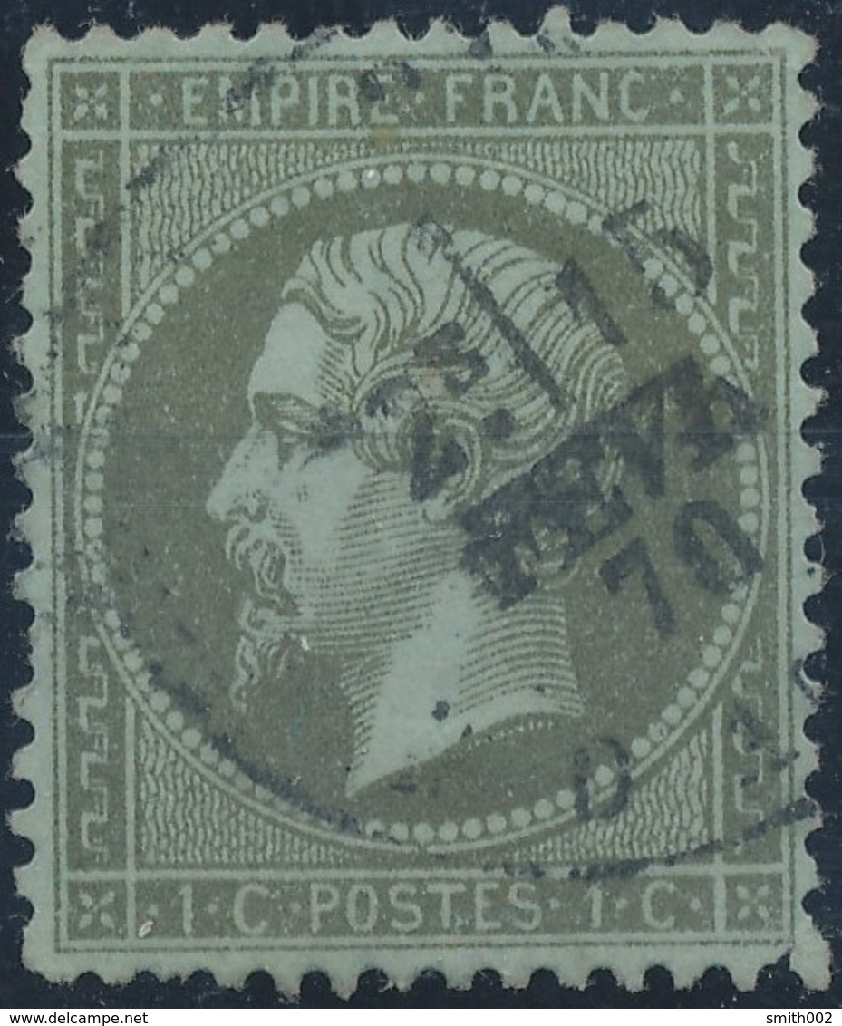 FRANCE - 1862, Mi 18, Yt 19 - 1 C, Oblitére - 1862 Napoléon III