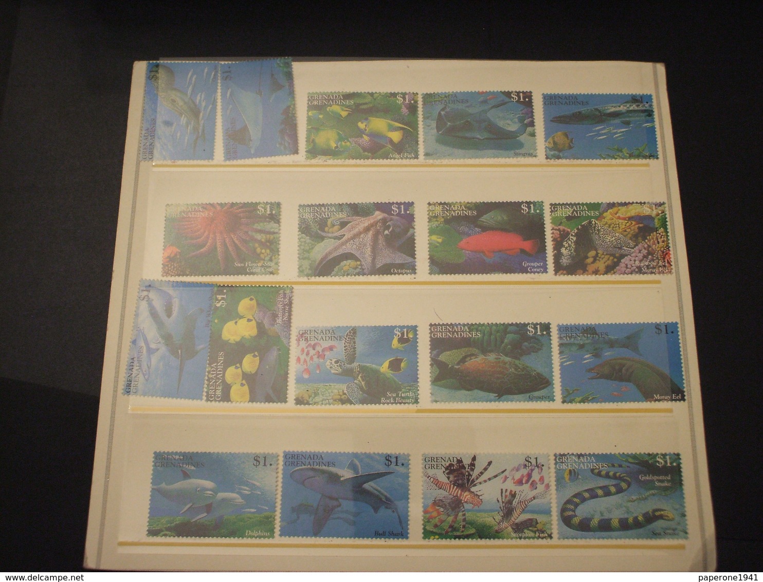 GRENADA  GRENADINES - 1995 FAUNA MARINA 9 + 9 VALORI - NUOVI(++) - Grenada (1974-...)