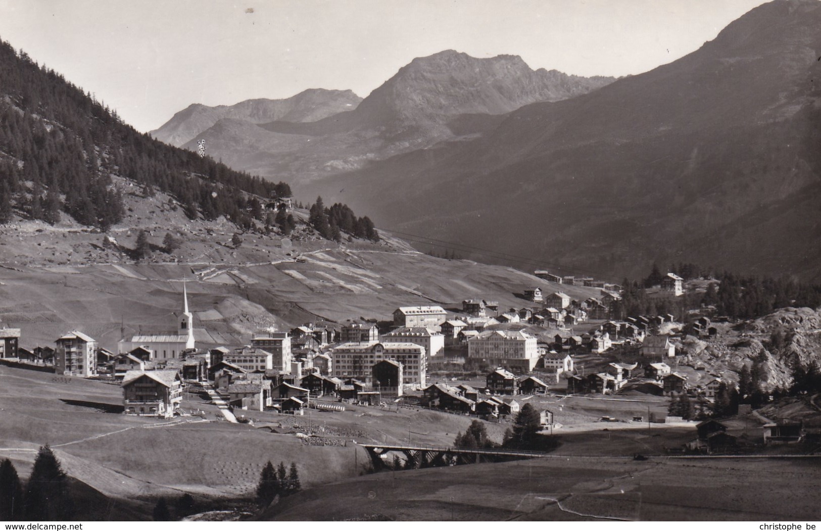 Suisse, Saas-Fee, Dorfansicht, Mattwaldhorn Uns Ausser Rothorn (pk65679) - Wald