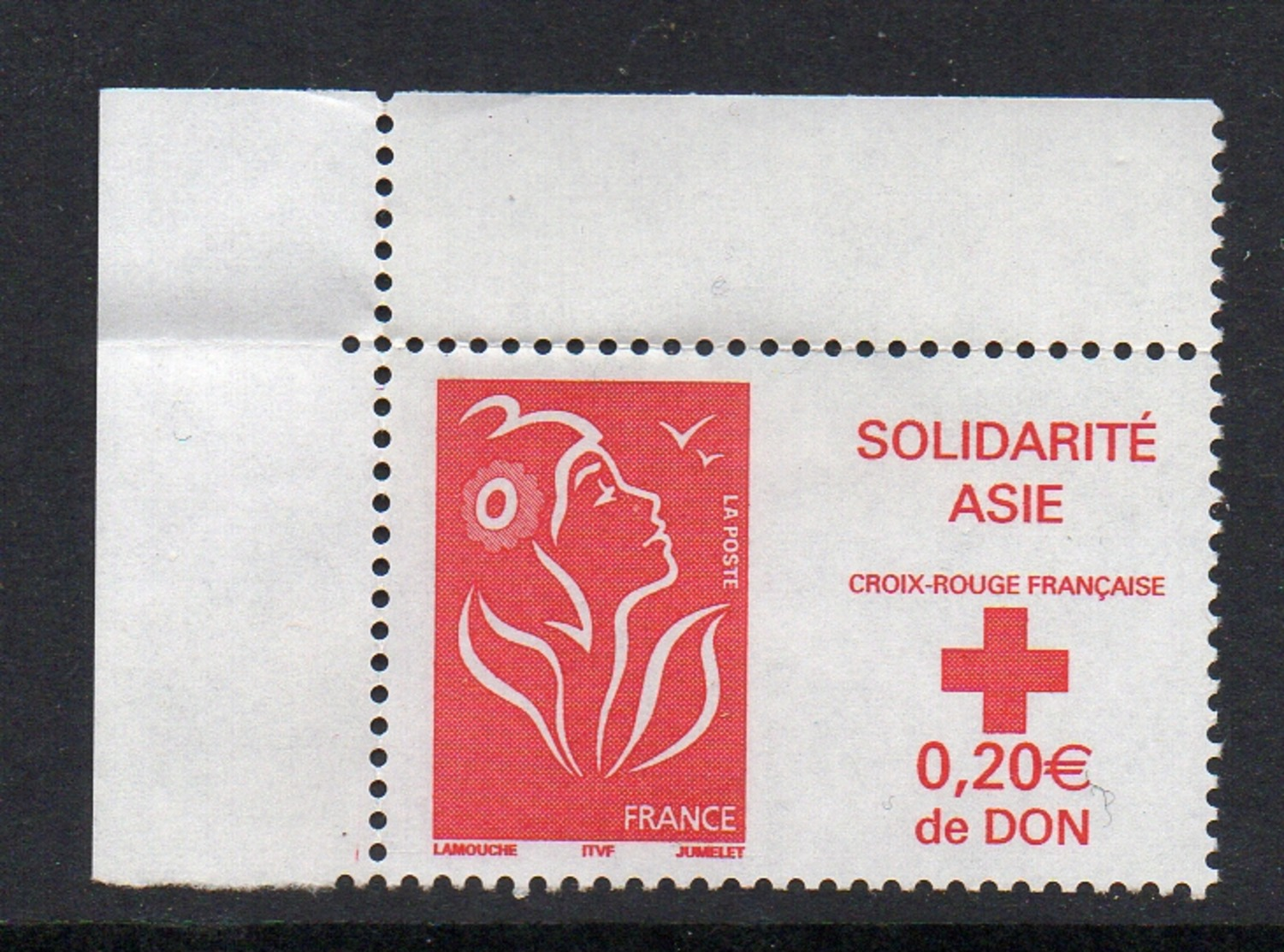 Timbres France BORD DE FEUILLE N° 3745 NEUF ** Croix Rouge Solidarité Croix Rouge - Ungebraucht