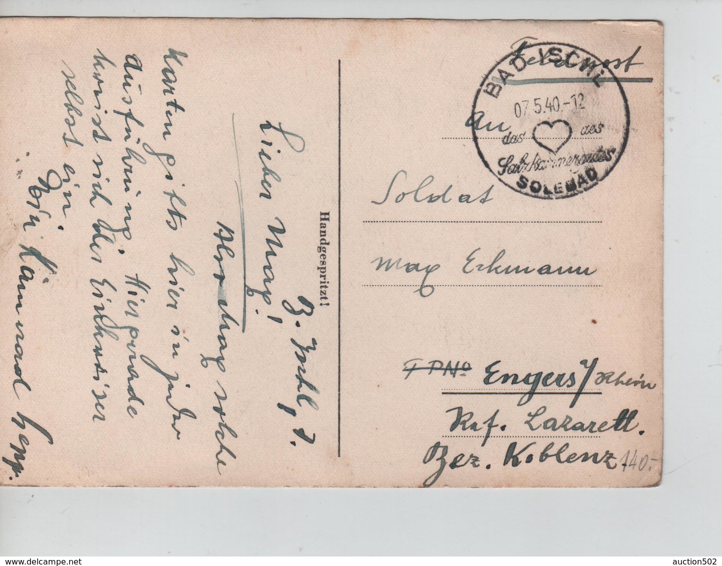 53PR/ Deutsches Reich Feldpost PK Der Ein-Kreiser CBad-Ischl 7/5/40 > Koblenz - Lettres & Documents