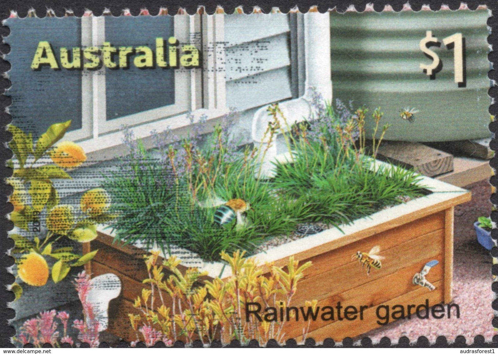 2019 Australia $1 Rainwater Garden Sheet STAMP  Very Fine Used - Oblitérés