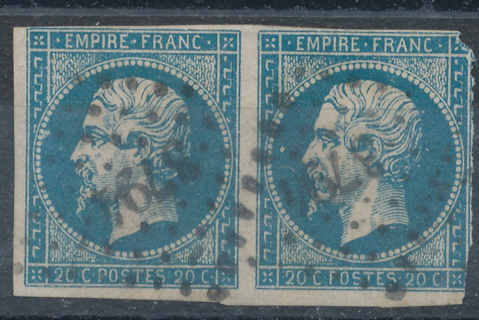 N°14 PAIRE  LOSANGE PETITS CHIFFRES 3794 - 1853-1860 Napoléon III.