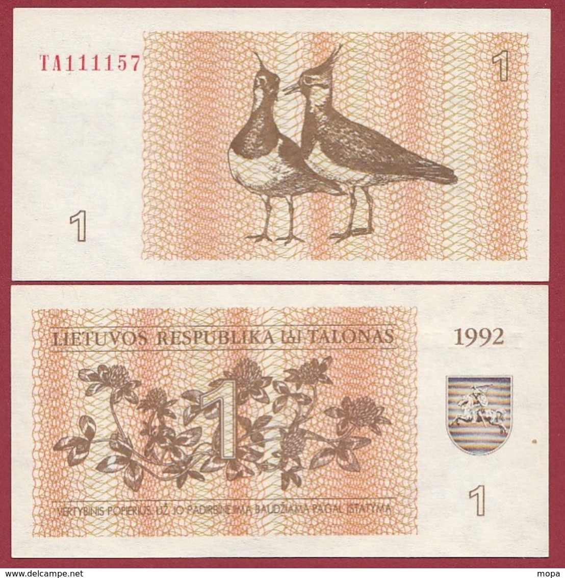 Lituanie 1 Talonas 1993 (UNC-NEUF) --(7) - Lituanie