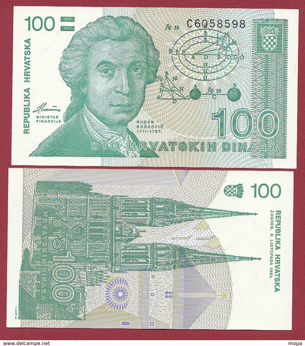 Croatie  100 Dinara 1991 (UNC-NEUF) --(15) - Croatie