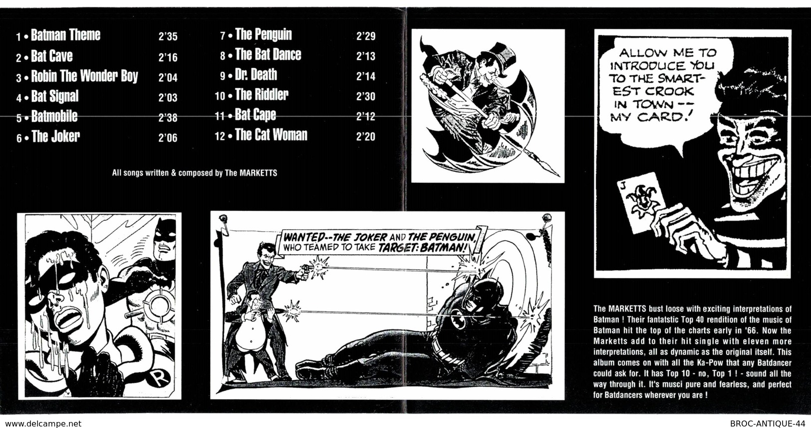 CD N°6239 - THE MARKETTS - BATMAN THEME - COMPILATION 12 TITRES - Música De Peliculas