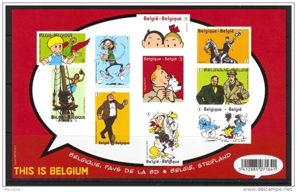 Blok 201** ONG. Bloc Tintin En Belgique, Pays De La BD** Non-Dentelée- Kuifje In België, Stripland- This Is Belgium XX - Otros & Sin Clasificación