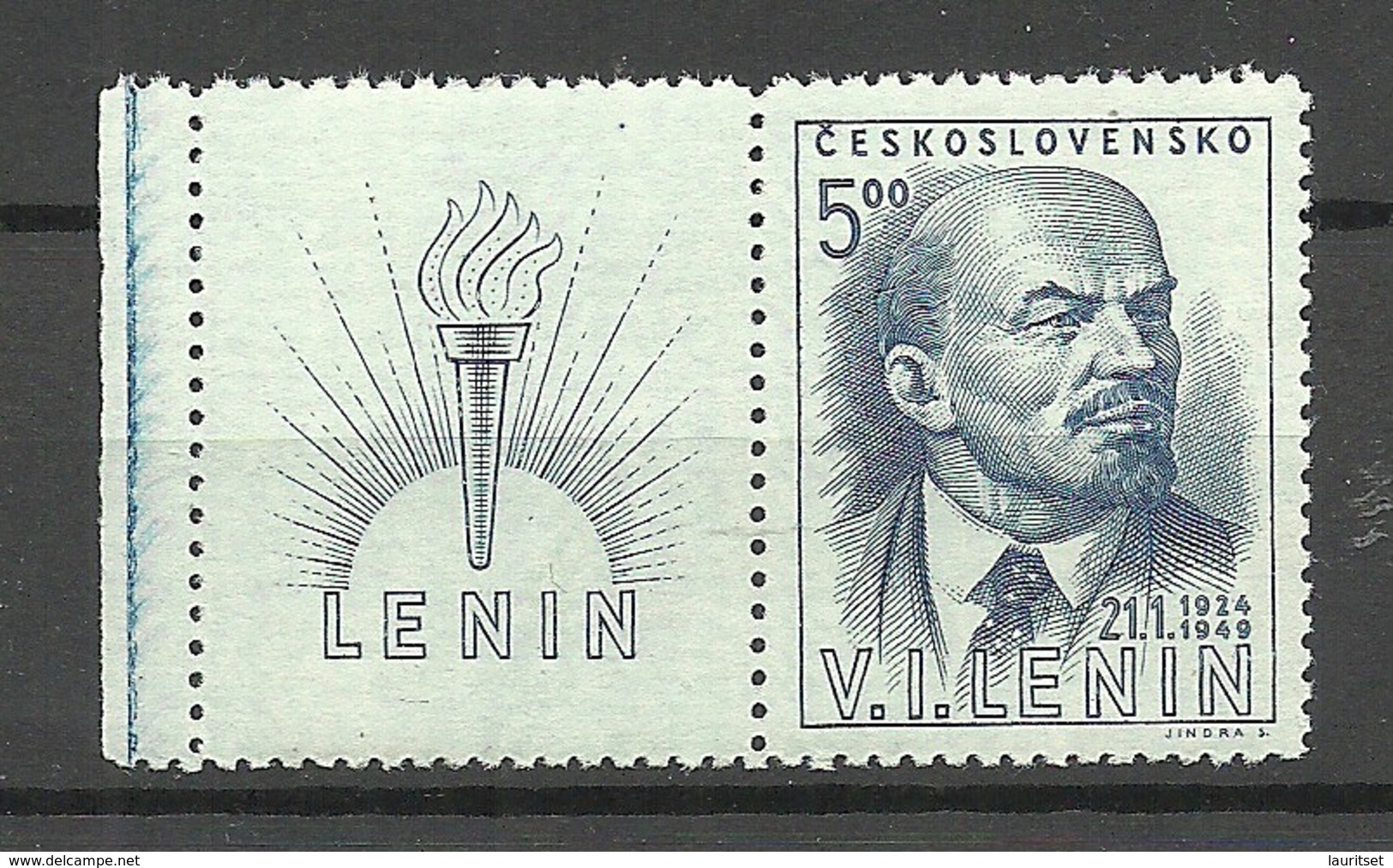 CZECHOSLOVAKIA Tschechoslowakei 1949 Michel 563 Zf Lenin MNH - Ungebraucht