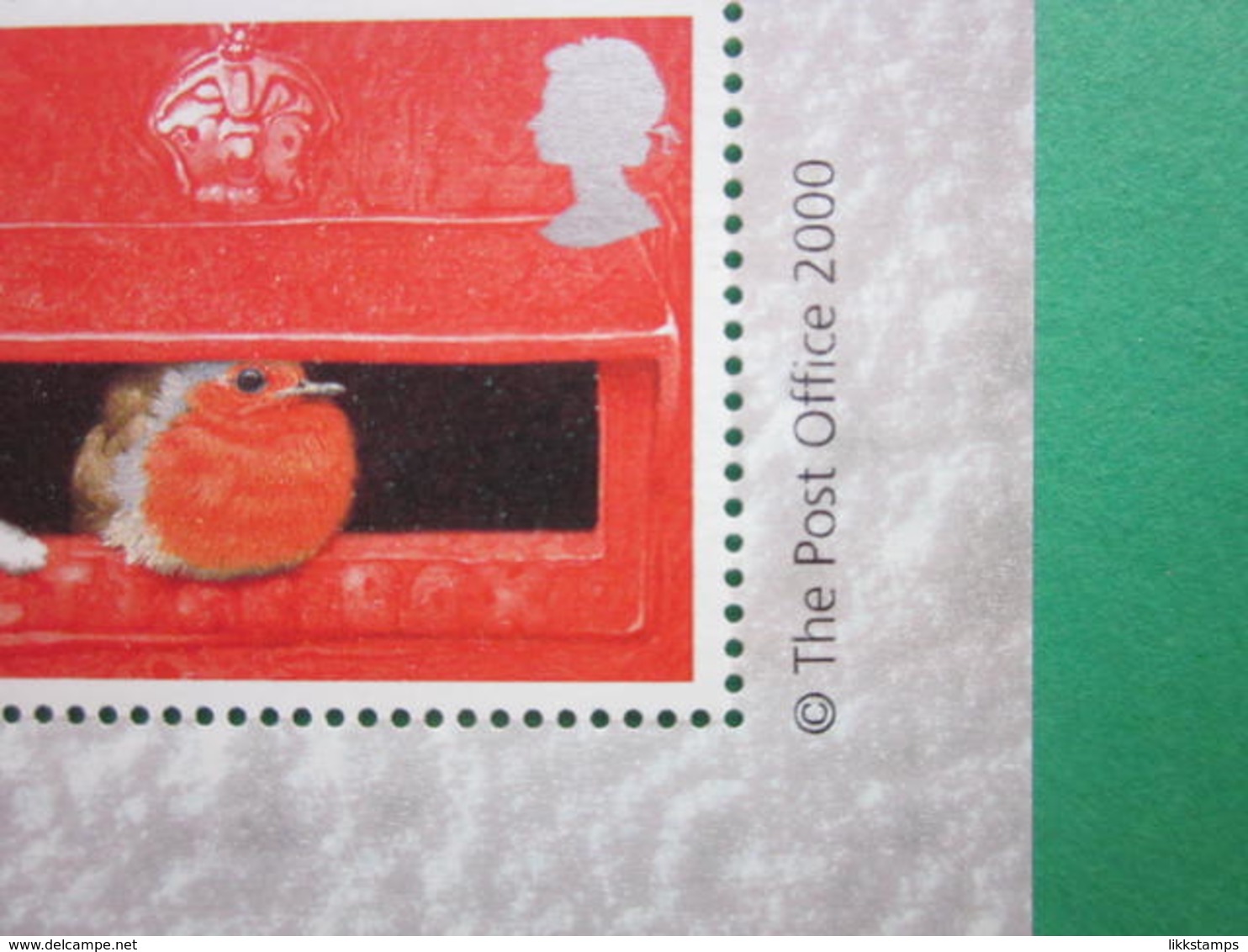 2000 ROYAL MAIL GENERIC SMILERS ROBIN SHEET ISSUED FOR CHRISTMAS 2000. #SS0002 - Smilers Sheets