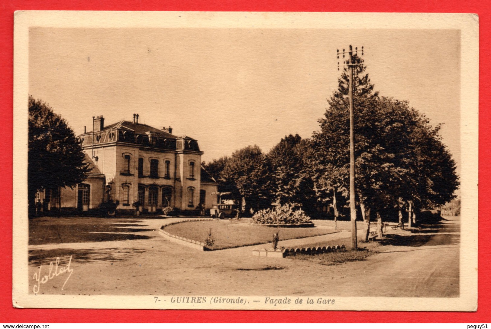 33. Guîtres. Place De La Gare ( 1874). - Autres & Non Classés