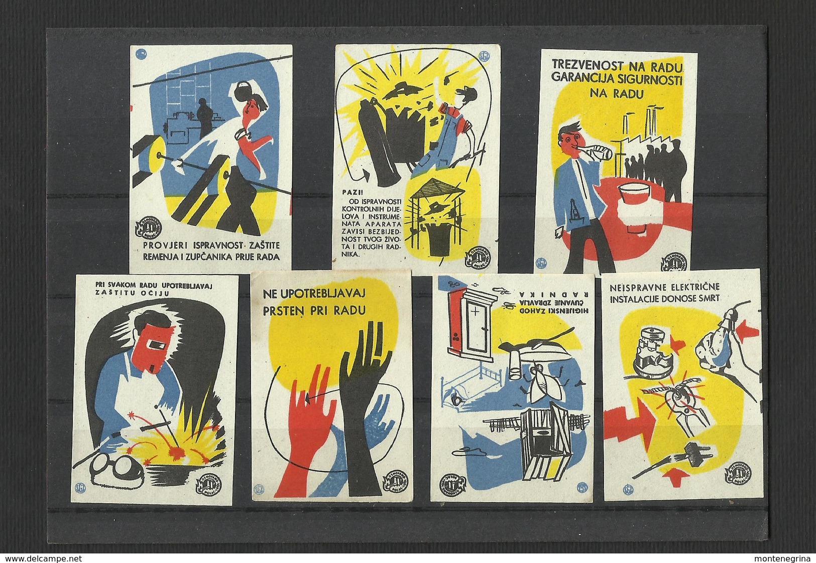 SAFETY AT WORK  - Lot Of 7 Matchbox LABELS (see Sales Conditions) S/0129 - Scatole Di Fiammiferi - Etichette