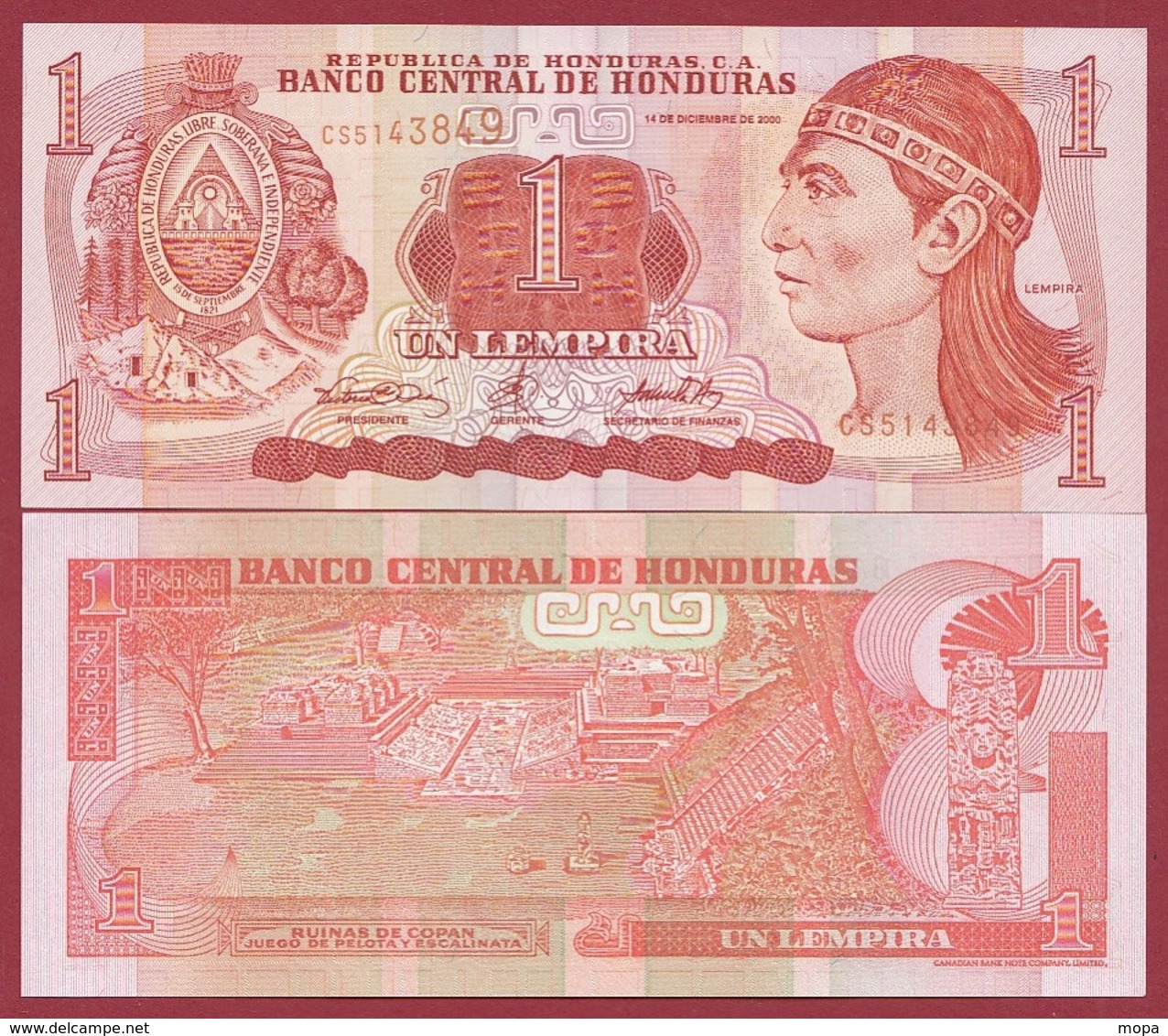 Honduras 1 Lempira   2000  (UNC-NEUF) --(75) - Honduras