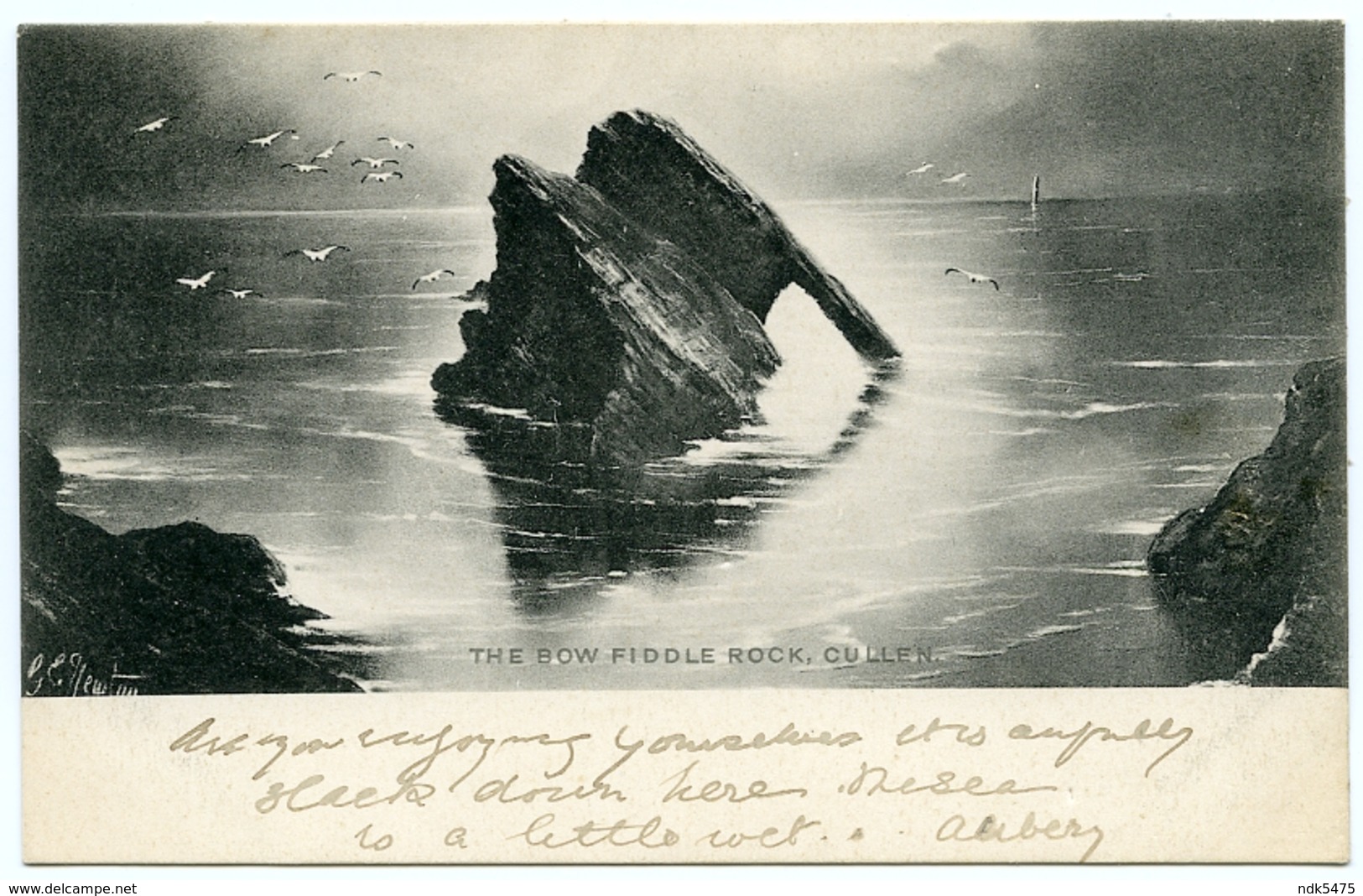 CULLEN : THE BOW FIDDLE ROCK (TUCKS MOONLIT SEA) - Moray