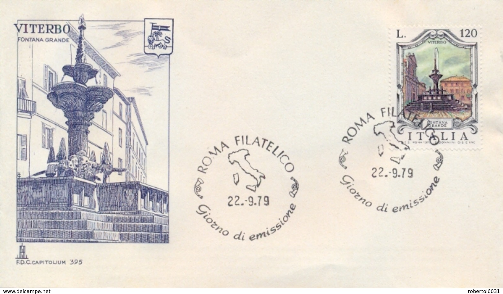 Italia 1979 FDC CAPITOLIUM Fontane D'Italia Viterbo Fontana Grande - Monumenti