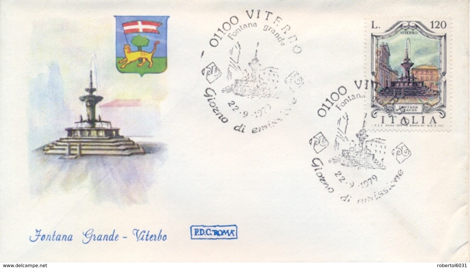 Italia 1979 FDC ROMA Fontane D'Italia Viterbo Fontana Grande - Monumenti