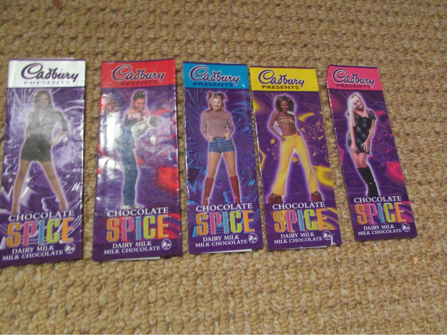 5 Original 1998 Spice Girls Cadbury Labels - Otros & Sin Clasificación