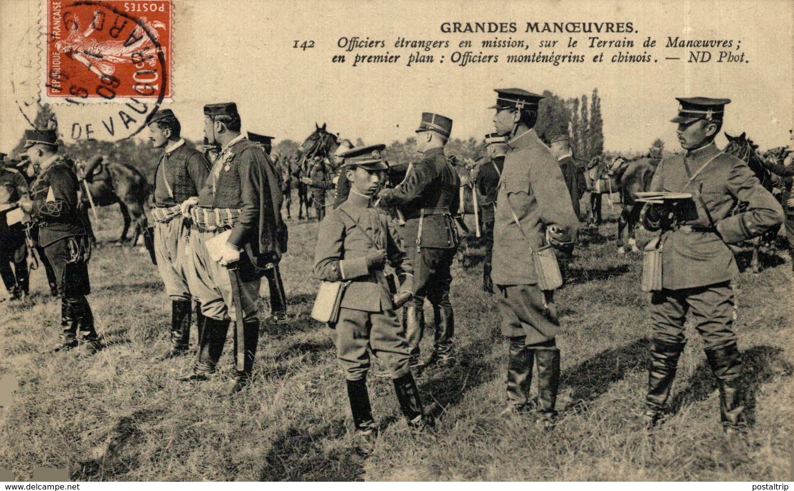 CHINE  Grandes Manoeuvres D'automne - Officiers étrangers En Mission Sur Le Terrain - Officiers Monténégrins Et Chinois - Weltkrieg 1914-18