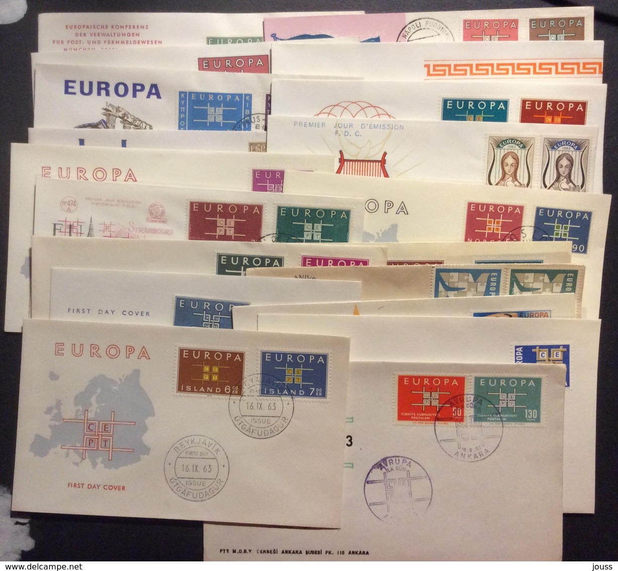 FDC 06 Europa CEPT 1963 Lot 19 Pays 19 Lettre - 1960-1969