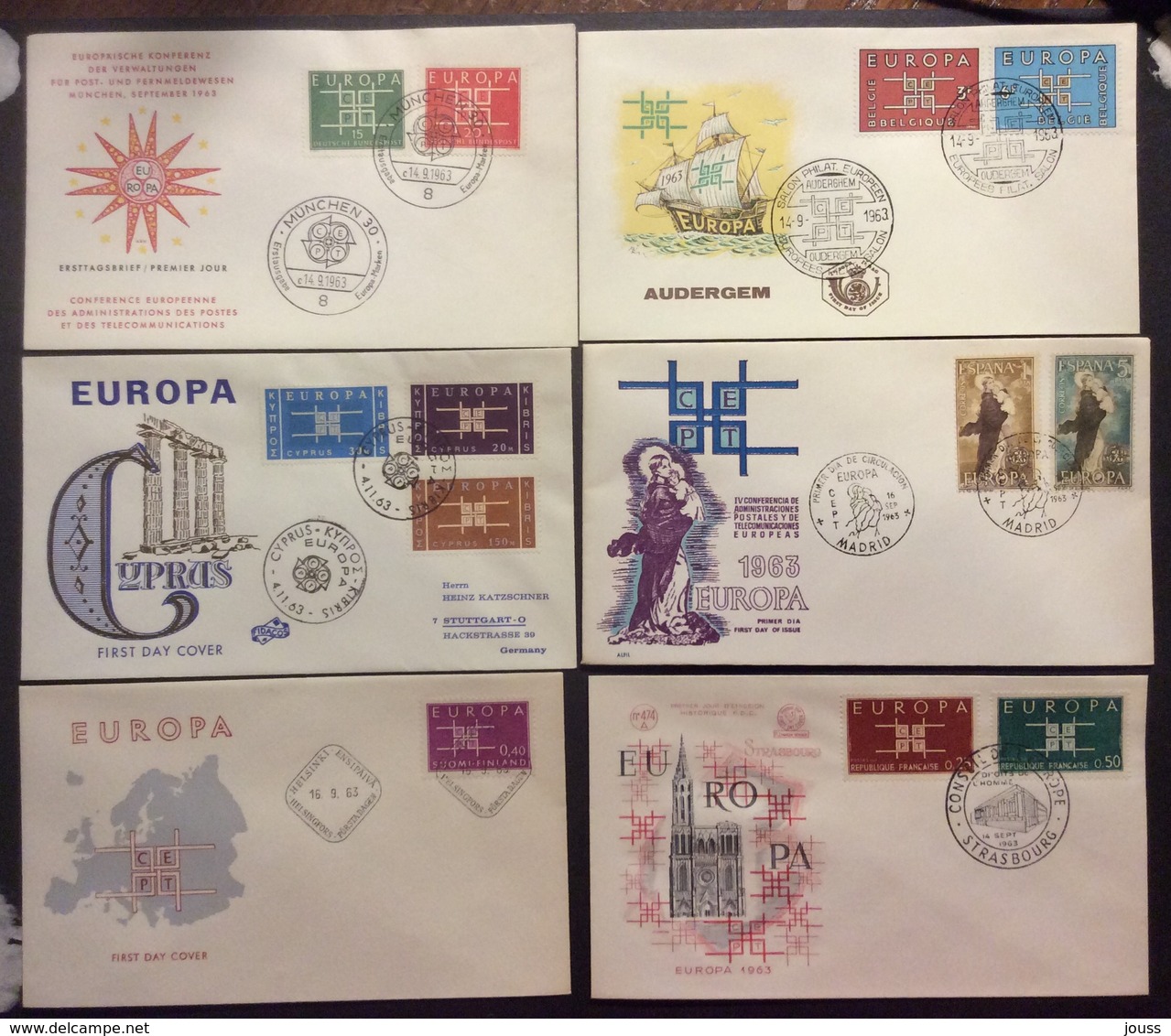 FDC 06 Europa CEPT 1963 Lot 19 Pays 19 Lettre - 1960-1969