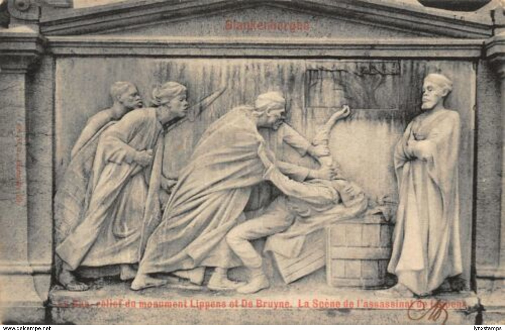 Blankenberghe La Bas Relief Du Monument Lippens De Bruyne Postcard - Welt