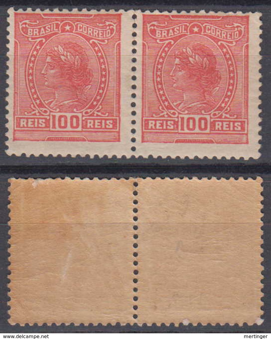 Brazil Brasil Mi# 196 * Pair ALEGORIAS 1918 - Unused Stamps