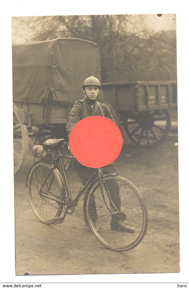 Armé Belge - Militaire Armé En Vélo De Vant Du Matériel Hippotracté - Photo Carte (b272) - Matériel