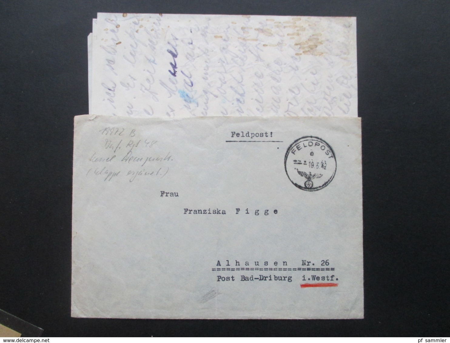 3. Reich Feldpost 2. WK 1942 Aus Russland Kessel Bei Demjansk Feldpostnummer 19972 B Mit Interessantem Inhalt!! - Briefe U. Dokumente