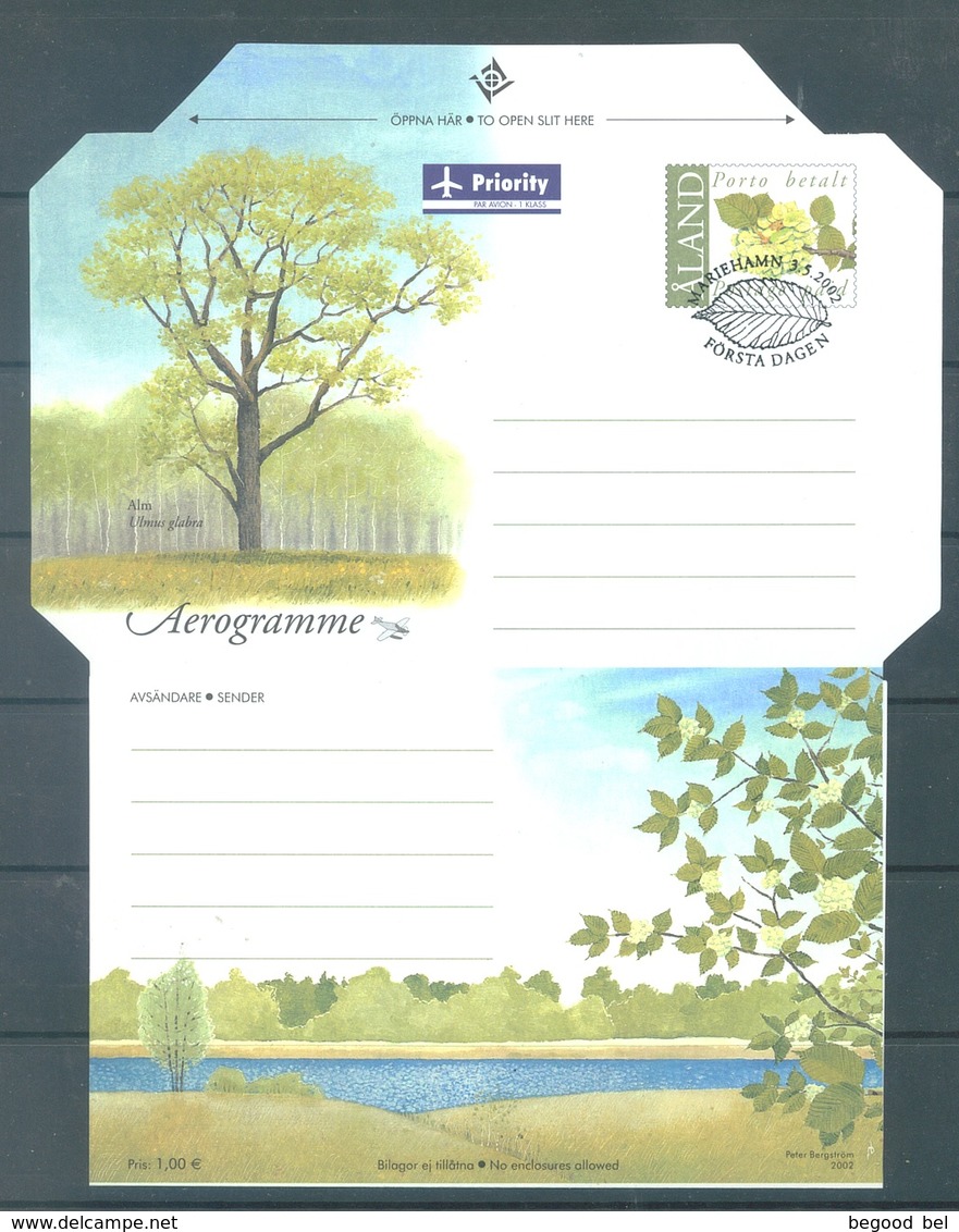 ALAND - 2002 - FDC - AEROGRAMME  - PETER BERGSTROM - Lot 20790 - Aland