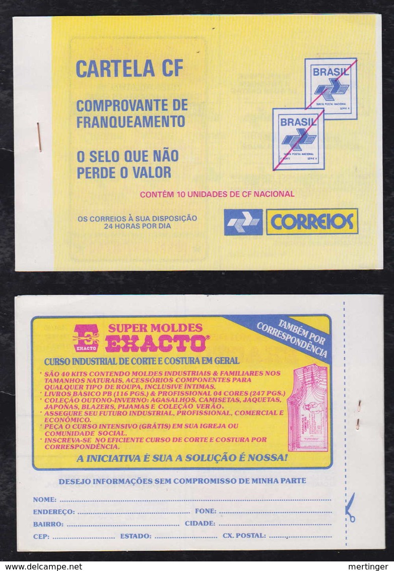 Brazil Brasil MH CD15 ** 1989 Super Moldes Exacto 16x11cm - Booklets
