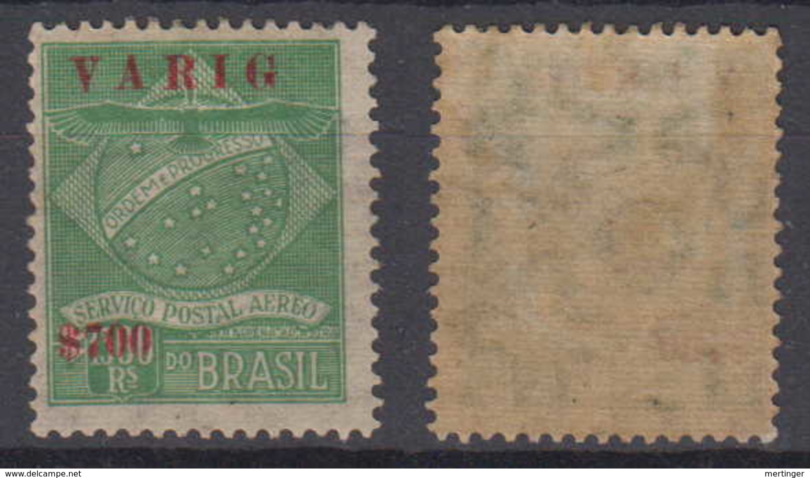 Brazil Brasil Airmail VARIG Mi# V 2 * Mint 700R Overprint - Poste Aérienne (Compagnies Privées)