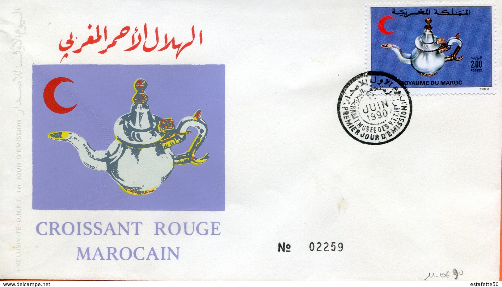 Maroc ;FDC 1990; TP N°1084 "croissant Rouge Marocain"Morocco,Marruecos - Morocco (1956-...)