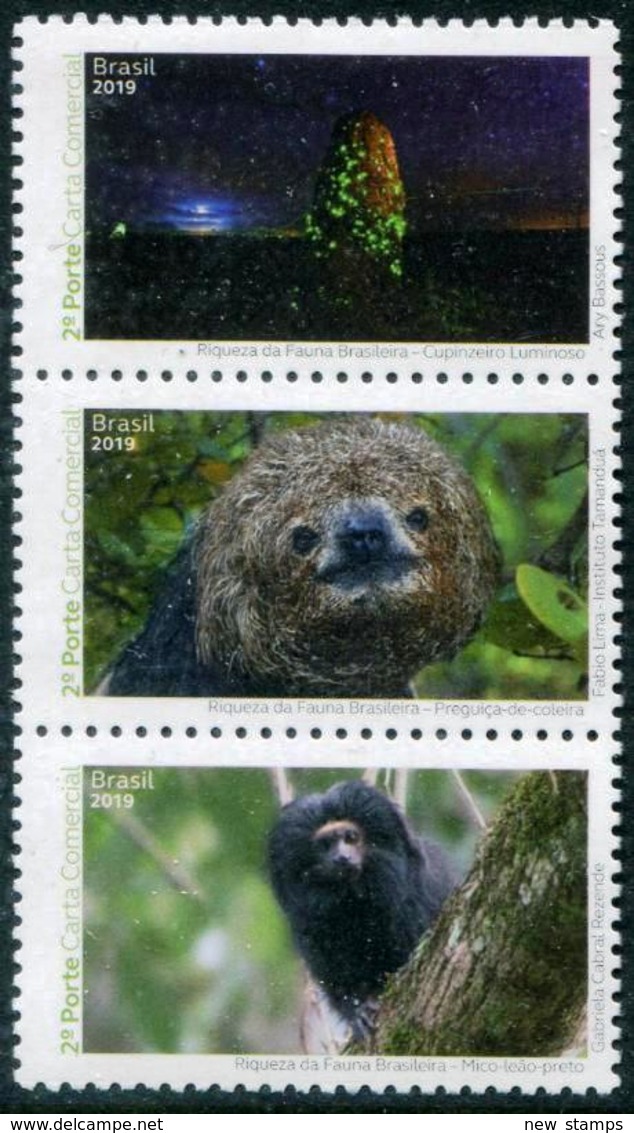 Brazil 2019 Fauna Monkey Sloth Termite 3v MNH - Mono