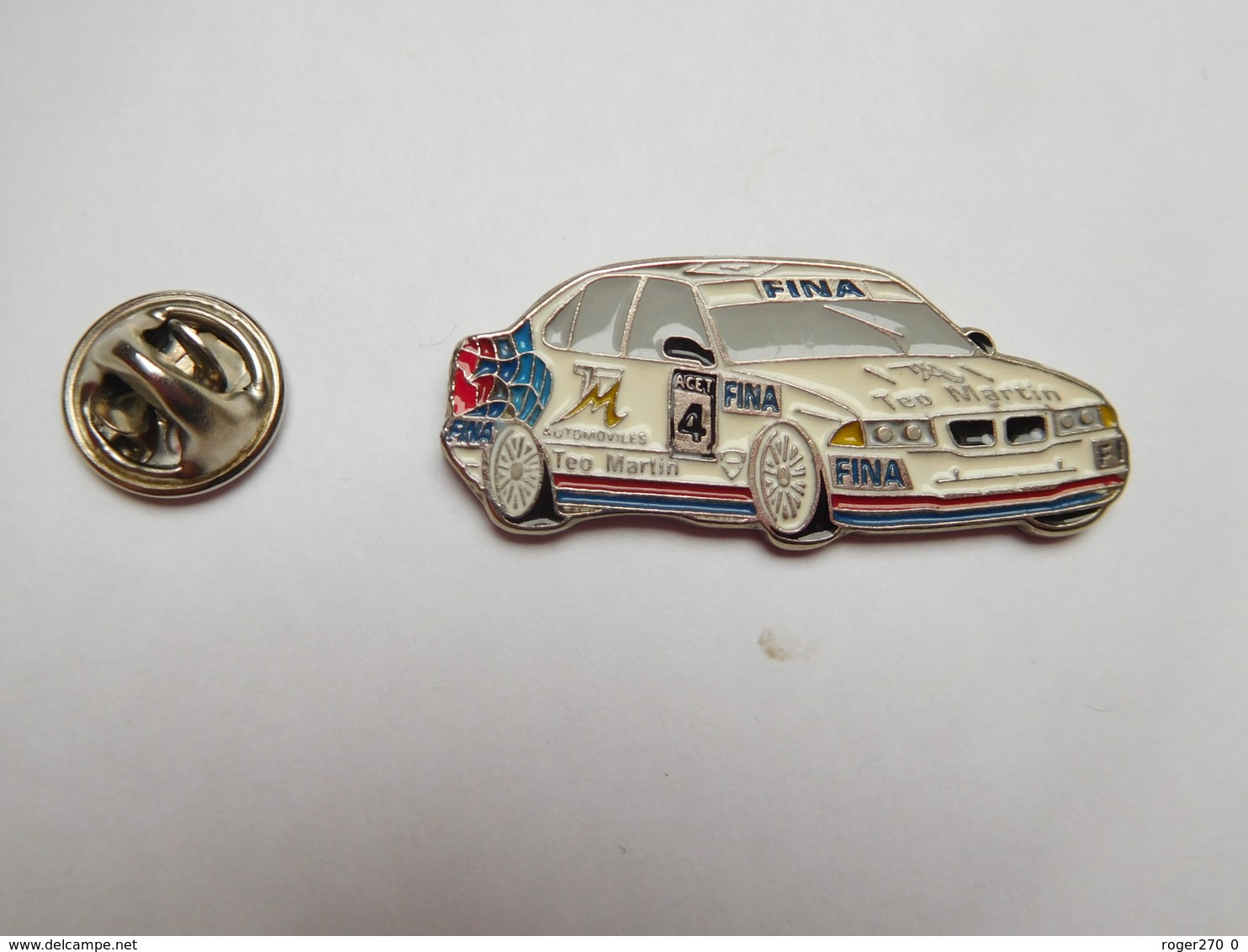 Superbe Pin's En Relief , Auto BMW , Rallye , Carburant Fina , Teo Martin Motorsport , TM Automobiles - BMW