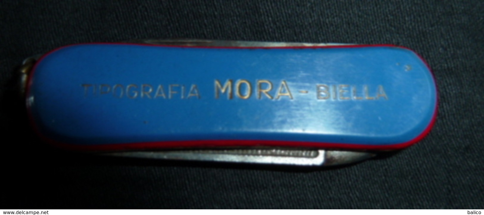 Couteau Ancien, Publicité,   Tipografia MORA - Biella - 1 Lame Et Lime à Ongles - Messer