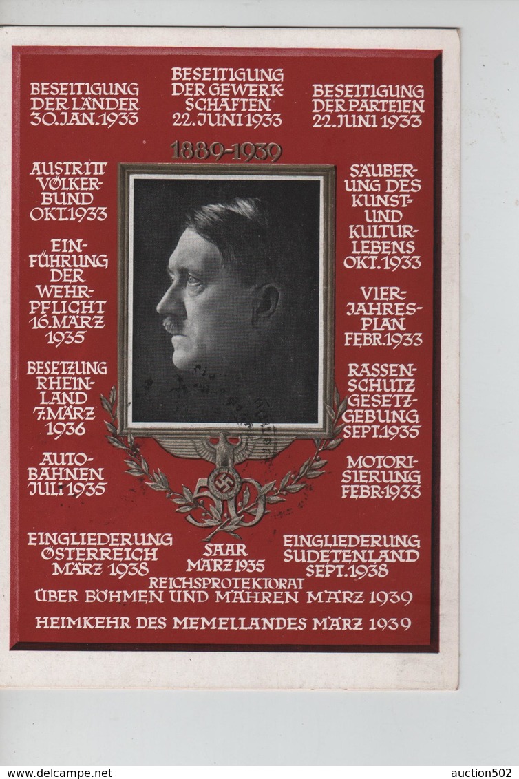 61PR/ Deutsches Reich PK Hitler Seine Reis 1889-1939 C.Wien 20/4/1939 Geburtstag De Fuhrers - Guerre 1939-45