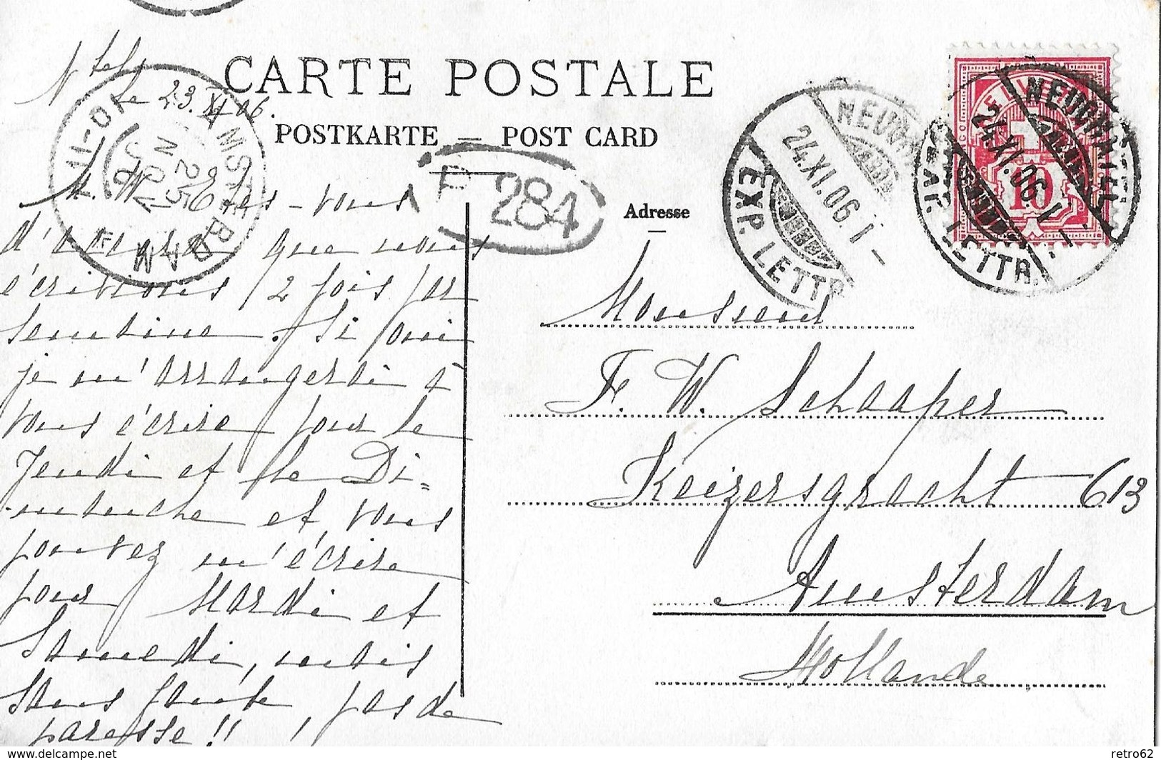 NEUCHATEL → Place Purry Et Hotel De La Caisse D'Epargne Avec Tram Anno 1906 - Neuchâtel