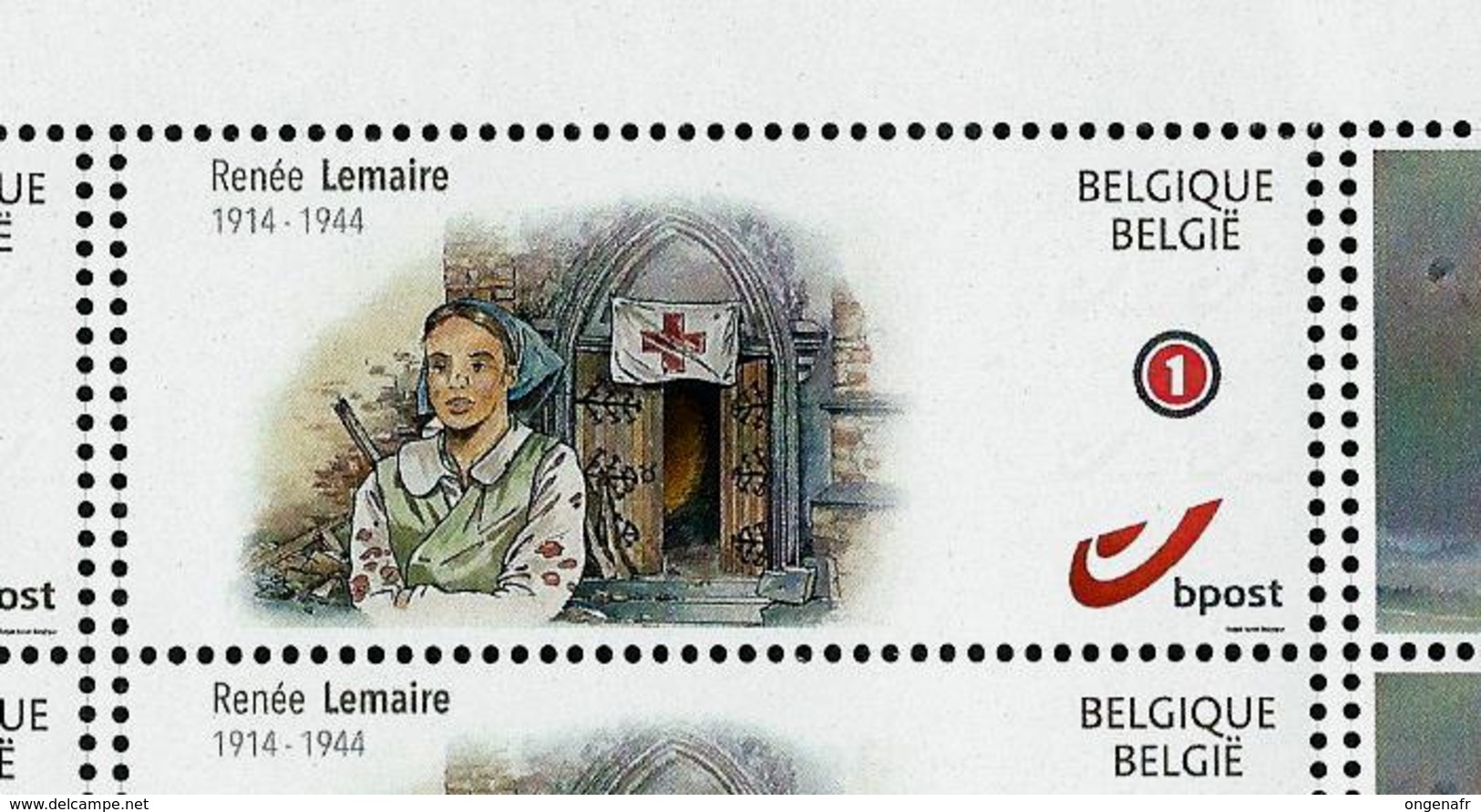 Duostamps Neuf 75 Ans  Bataille Des Ardennes Bastogne - Renée Lemaire Infirmière - Autres & Non Classés