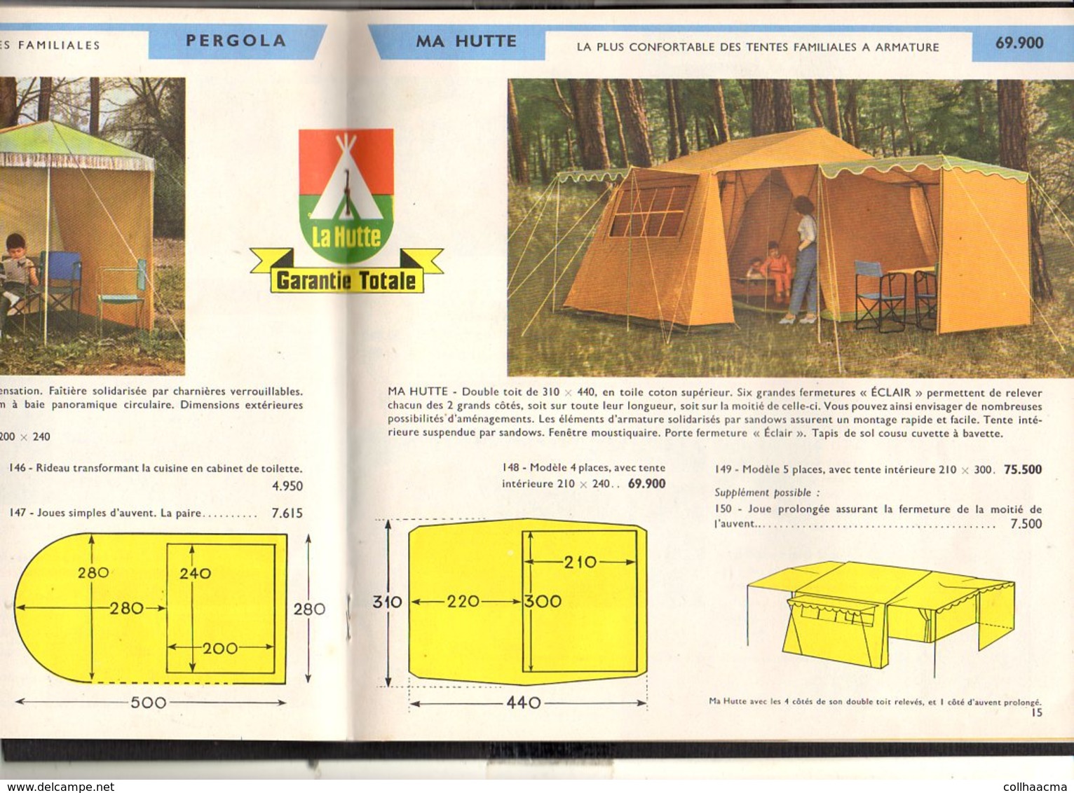 Magasin L'Escale de Caen /  Catalogue "La HUTTE" 1957 matériel de plein air,camping,sports,plage,guides et scouts