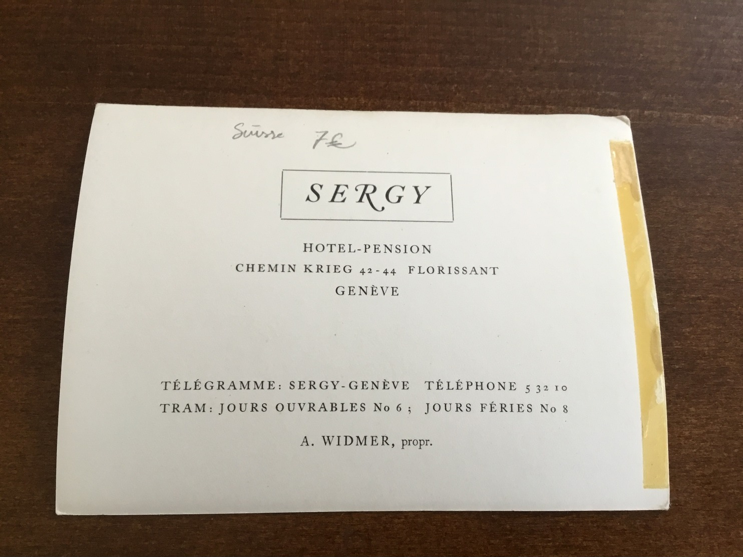 Genève Sergy Hôtel Pension Chemin Krieg 42 44 Florissant - Genève