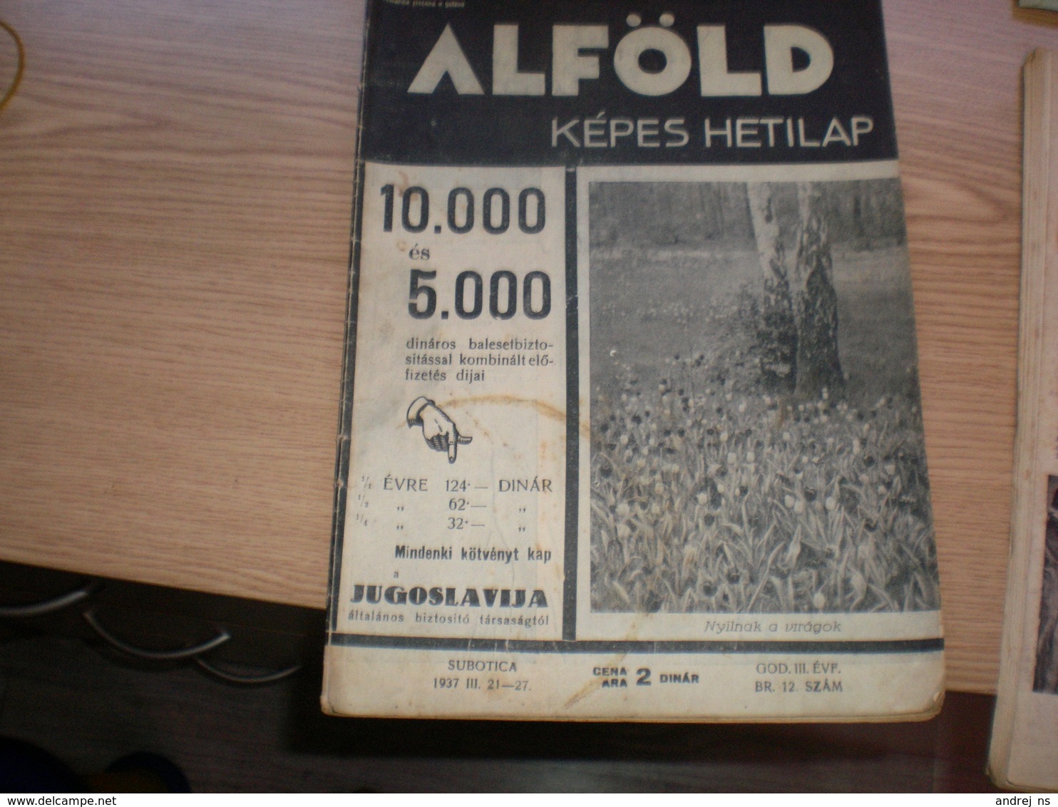 Alfold Kepes Hetilap Subotica 1937 Szabadka  Nyilna A Viragok - Fashion