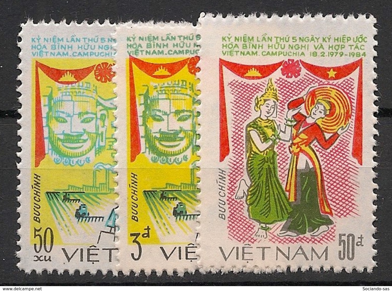 Vietnam - 1984 - N°Yv. 528 à 530 - Traite D'amitié - Neuf Luxe ** / MNH / Postfrisch - Vietnam