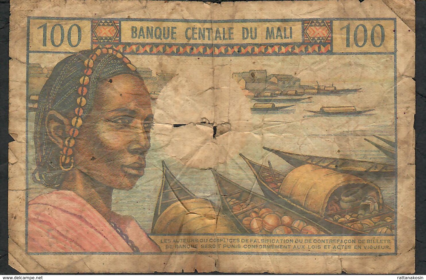 MALI  P11 100 FRANCS  1972   VG - Malí