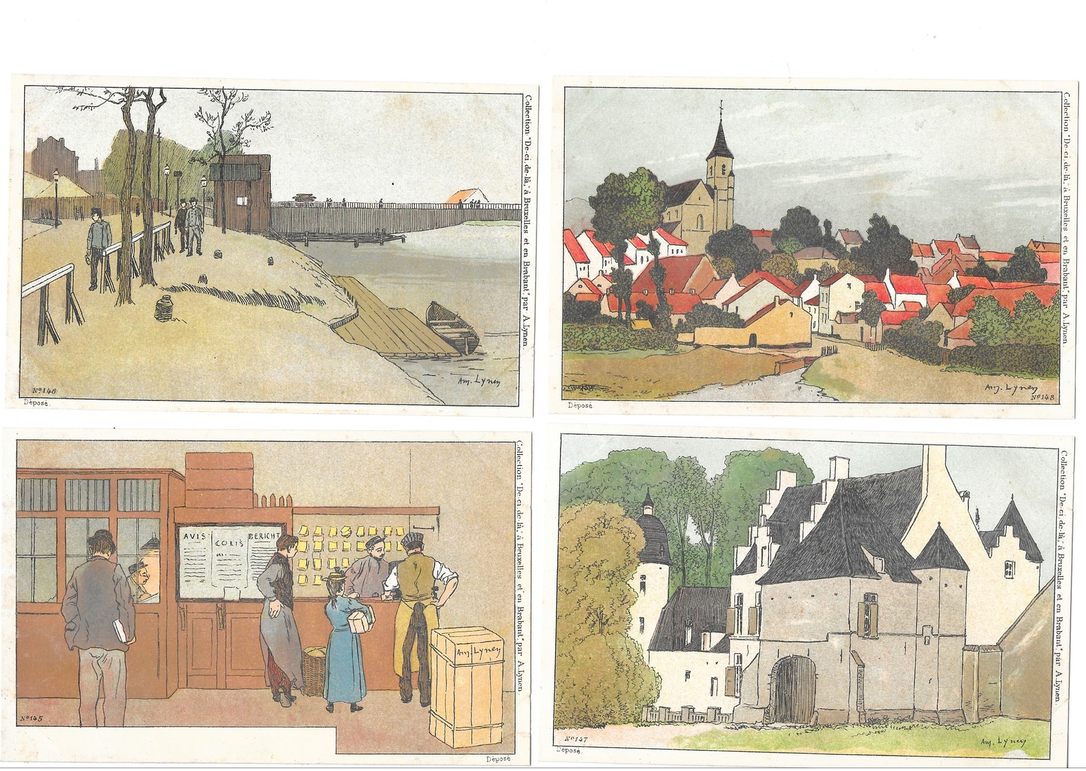 CPA 8 AMEDEE LYNEN ART NOUVEAU DE CI DE LA A BRUXELLES ET EN BRABANT - Lynen, Amédée-Ernest