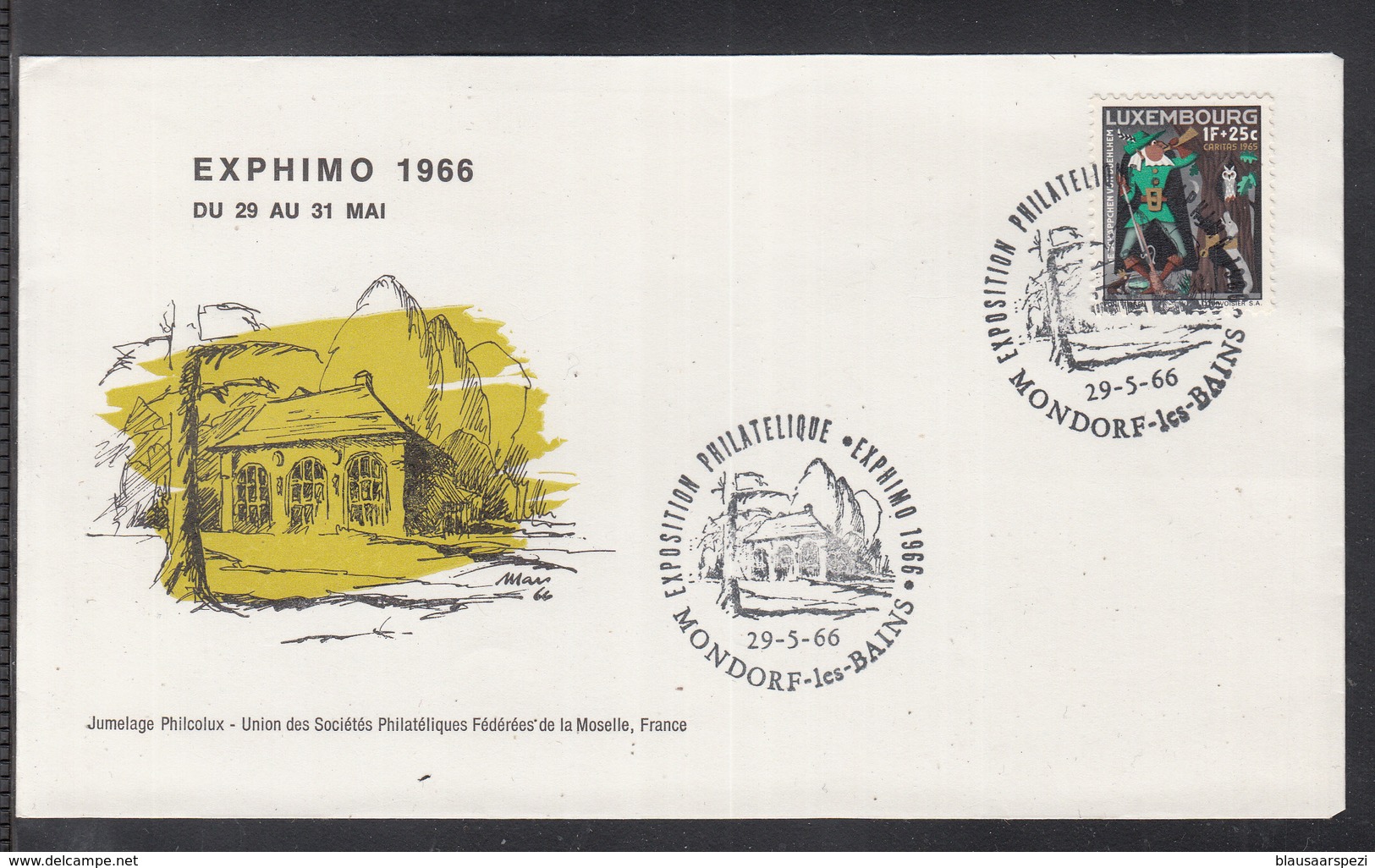 KA 05 ) Free Shipping To // Luxemburg Luxembourg Cover 1966 -  EXPHIMO - FDC