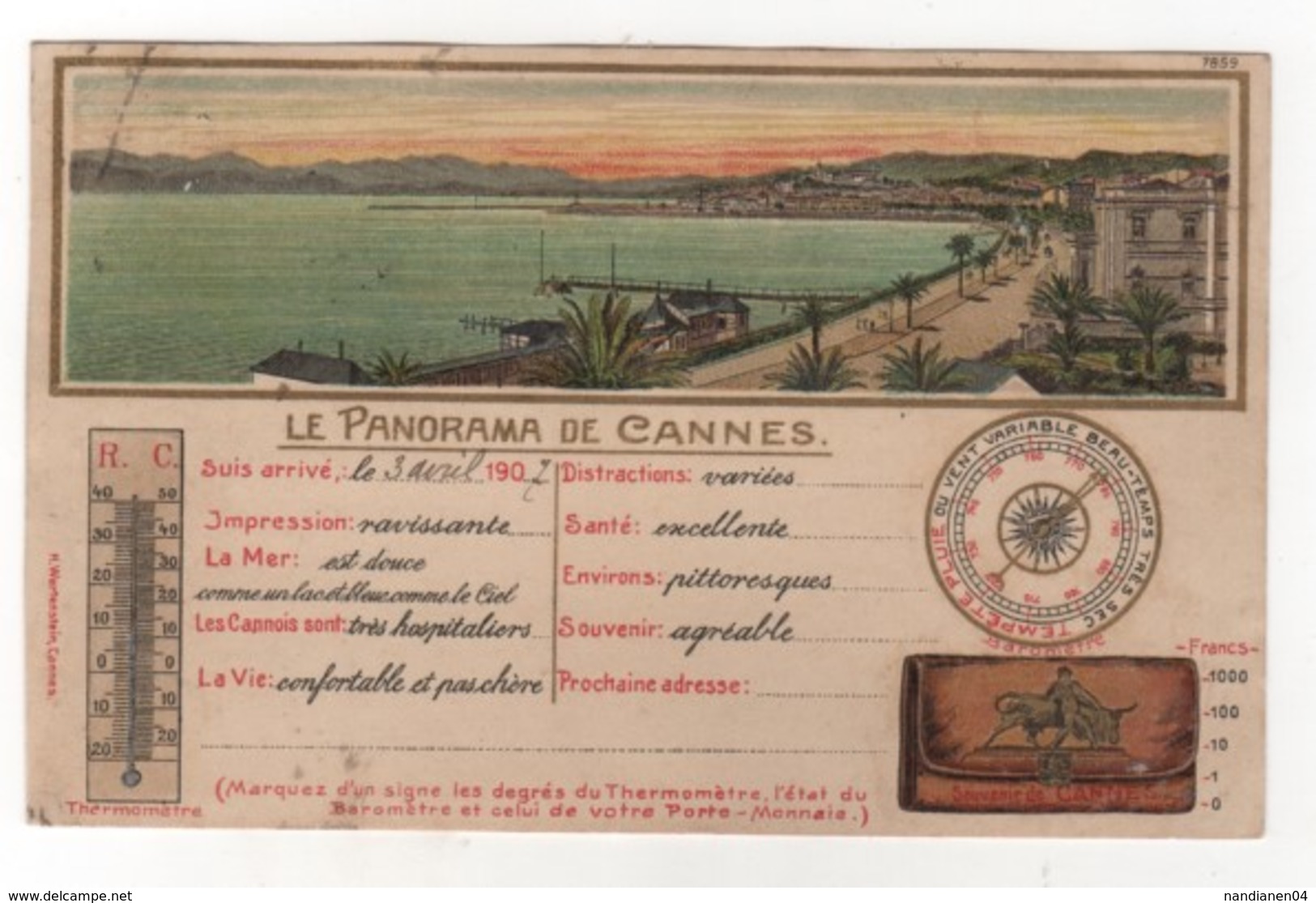 ** CPA - 06 - Cannes -  Panorama De Cannes - Amusante Carte - Cannes