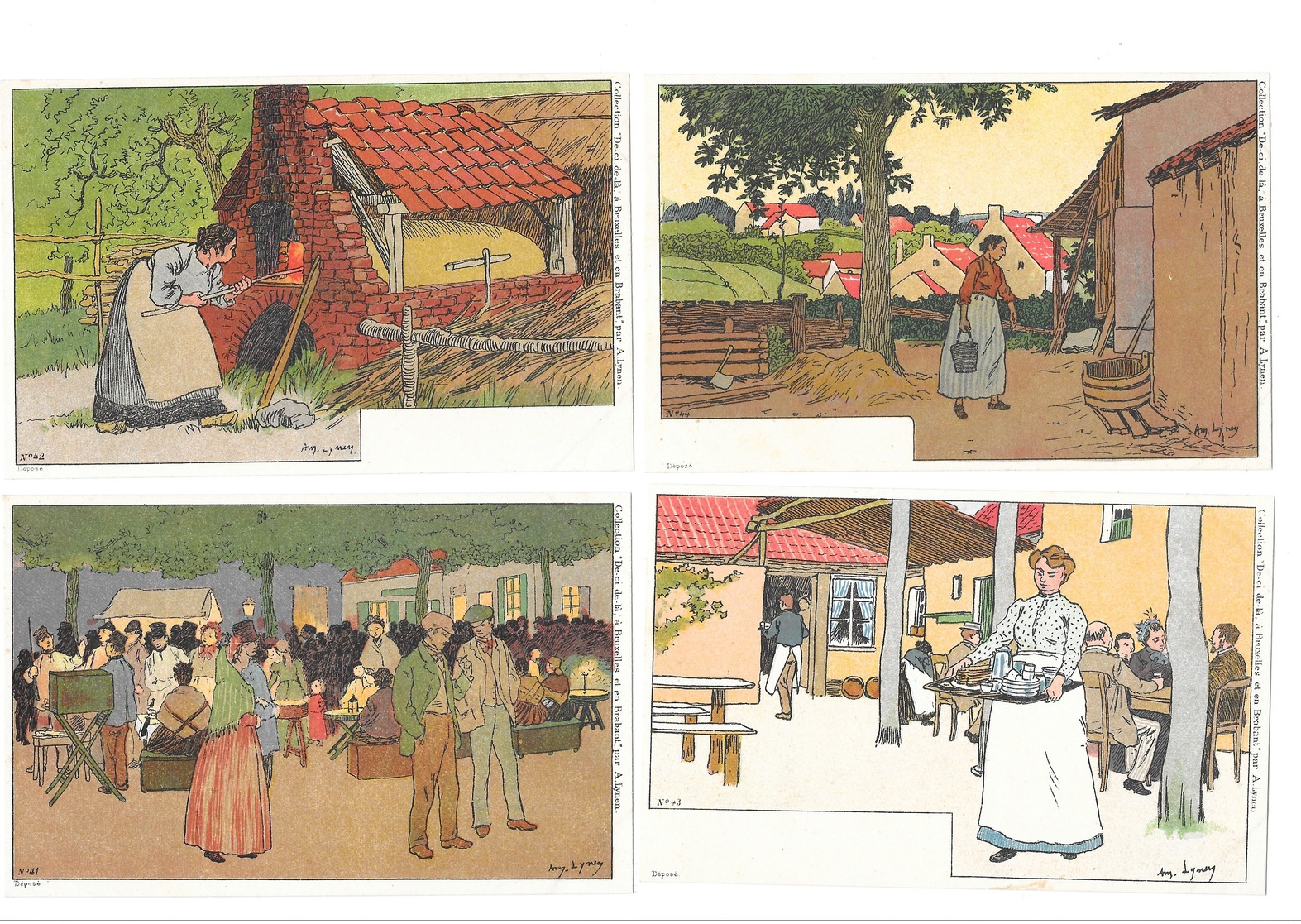 CPA 8 AMEDEE LYNEN ART NOUVEAU DE CI DE LA A BRUXELLES ET EN BRABANT - Lynen, Amédée-Ernest