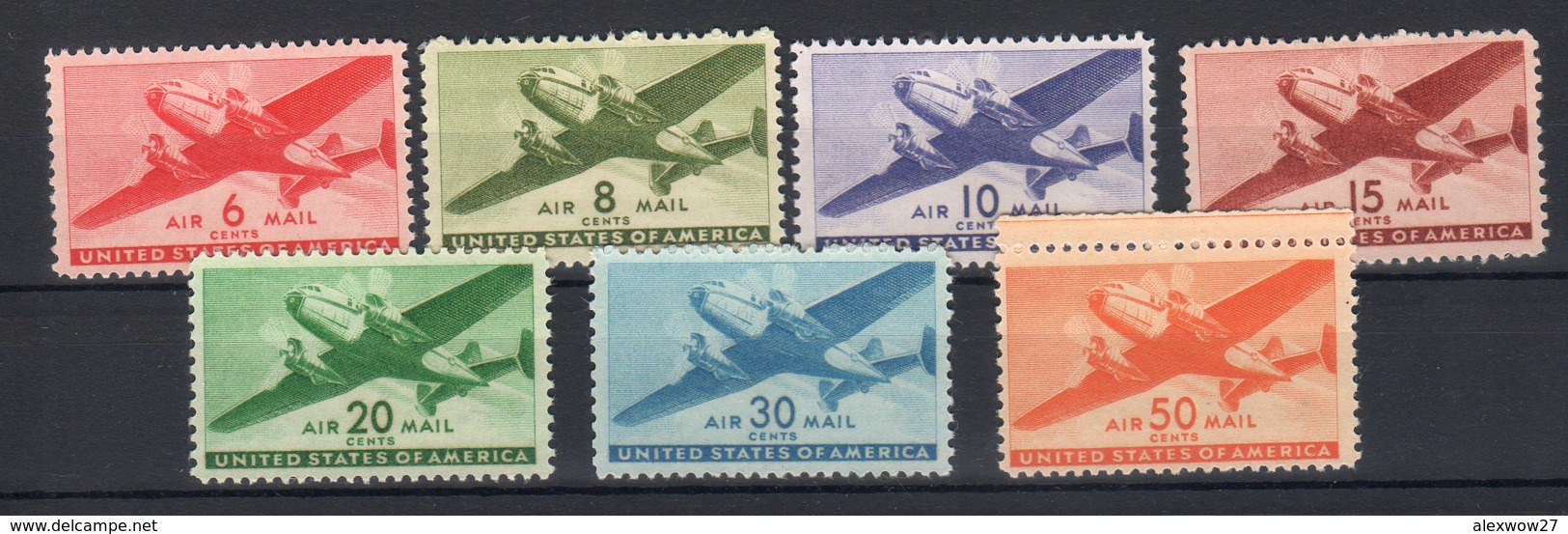 U.S.A. 1941-44 Air Mail  (Yvert.26/32) **MNH / VF - 2b. 1941-1960 Unused