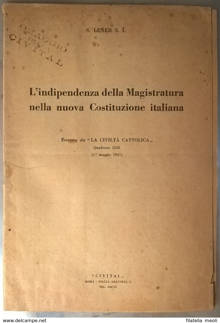 INDIPENDENZE DELLA MAGISTRATURA - Historia, Filosofía Y Geografía