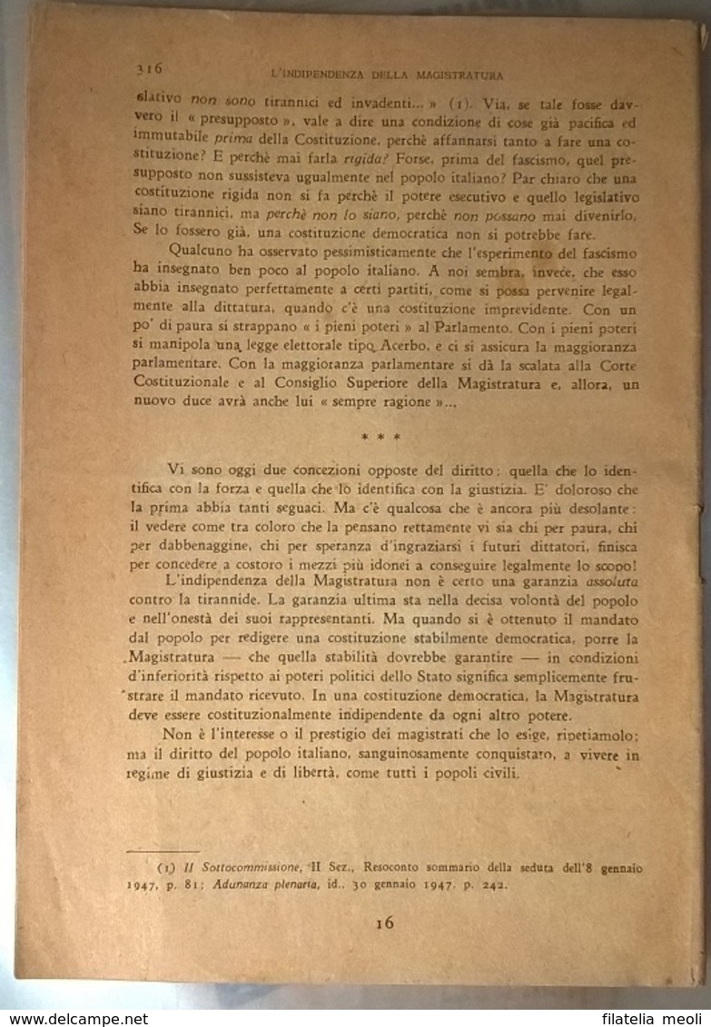 INDIPENDENZE DELLA MAGISTRATURA - Historia, Filosofía Y Geografía