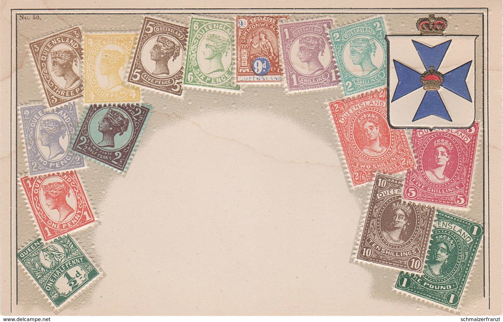 Philatelie Litho AK Queensland QLD A Brisbane Gold Coast Cairns Australien Australia Australie Briefmarke Stamp Timbre - Brisbane